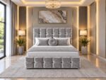Mansfield Divan Bed Set With Tall Button Headboard and Footboard