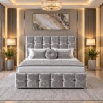 Mansfield Divan Bed Set With Tall Button Headboard and Footboard