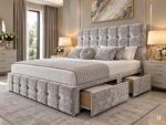 Mansfield Divan Bed Set With Tall Button Headboard and Footboard - Image 3