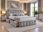 Mansfield Divan Bed Set With Tall Button Headboard and Footboard - Image 2