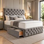 Walsh Divan Bed Set With Tall Button Headboard and Footboard - Image 2