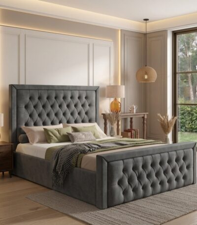 Pink Rose Ottoman Storage Bed Frame