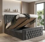 Pink Rose Ottoman Storage Bed Frame – view 3