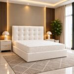Arial Bed Set With Tall Button Headboard – view 2
