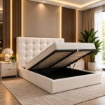 Arial Bed Set With Tall Button Headboard – view 3